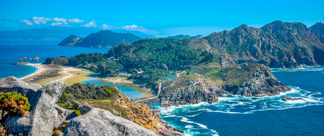 Views of the beaches and cliffs in the Atlantic Islands of Galicia National Park