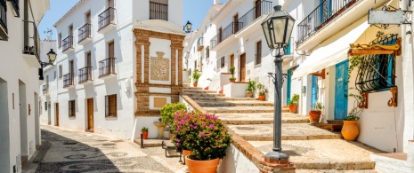 View of the town of Frigiliana in the province of Malaga View of the town of Frigiliana in the province of Malaga