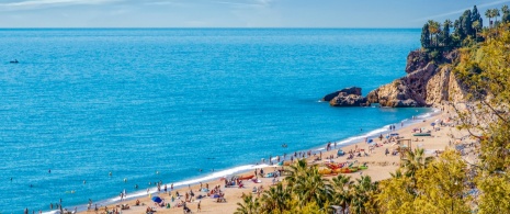Burriana Beach in Nerja Burriana Beach in Nerja