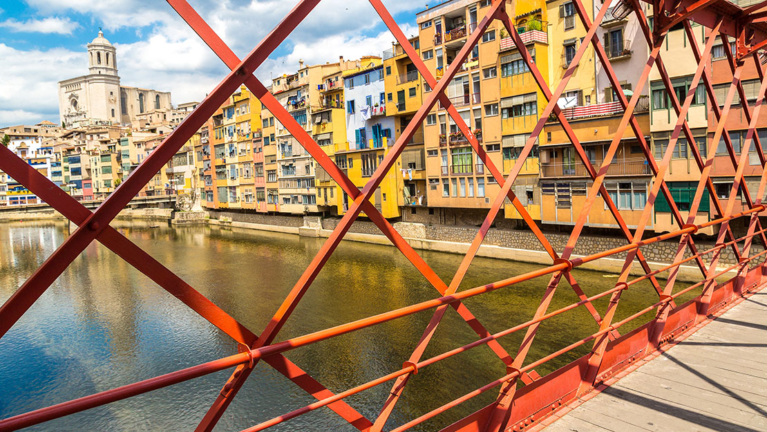 Eiffel bridge in Girona, Catalonia