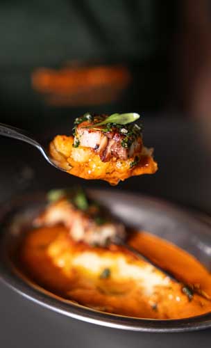 Espetinho de polvo e pancetta - Bodega Pepito