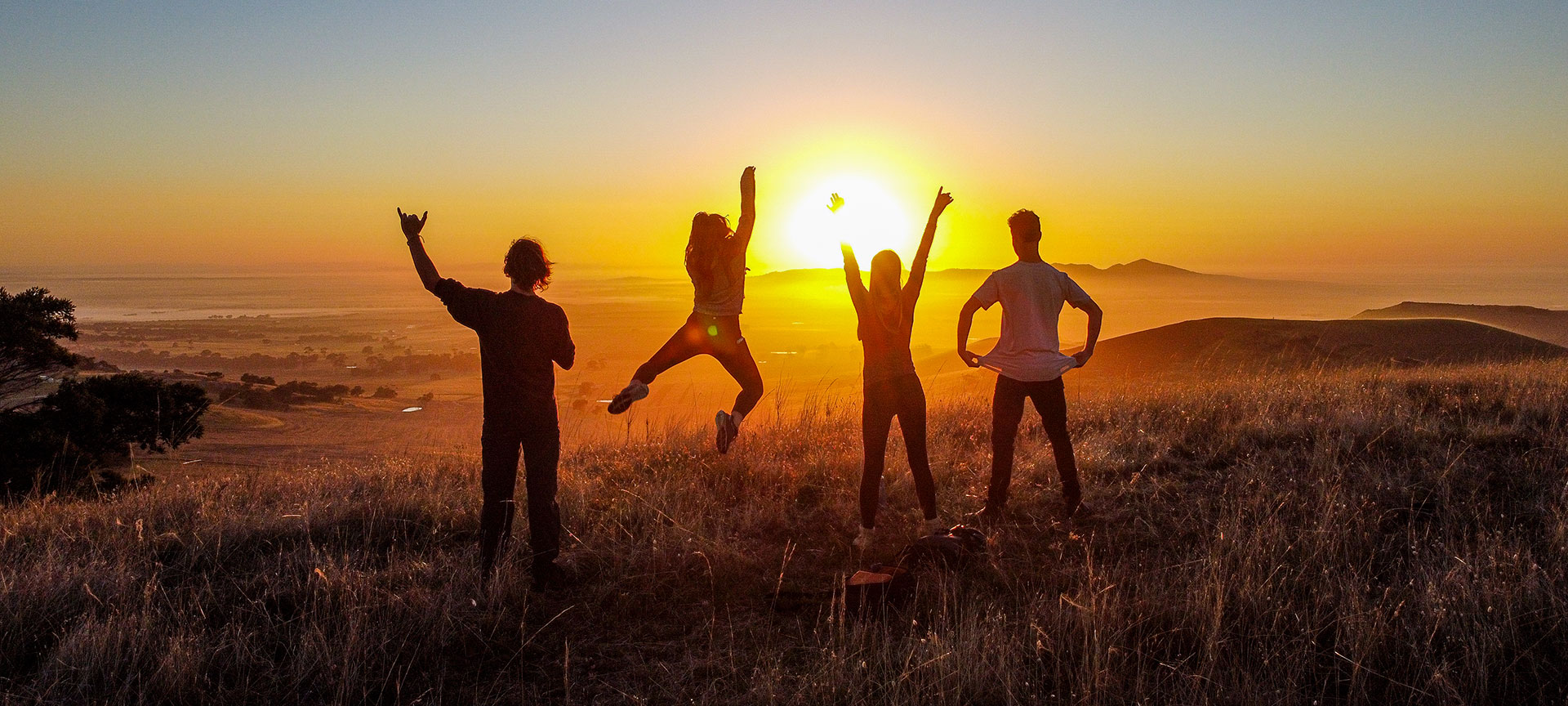 Friends watching the sunset