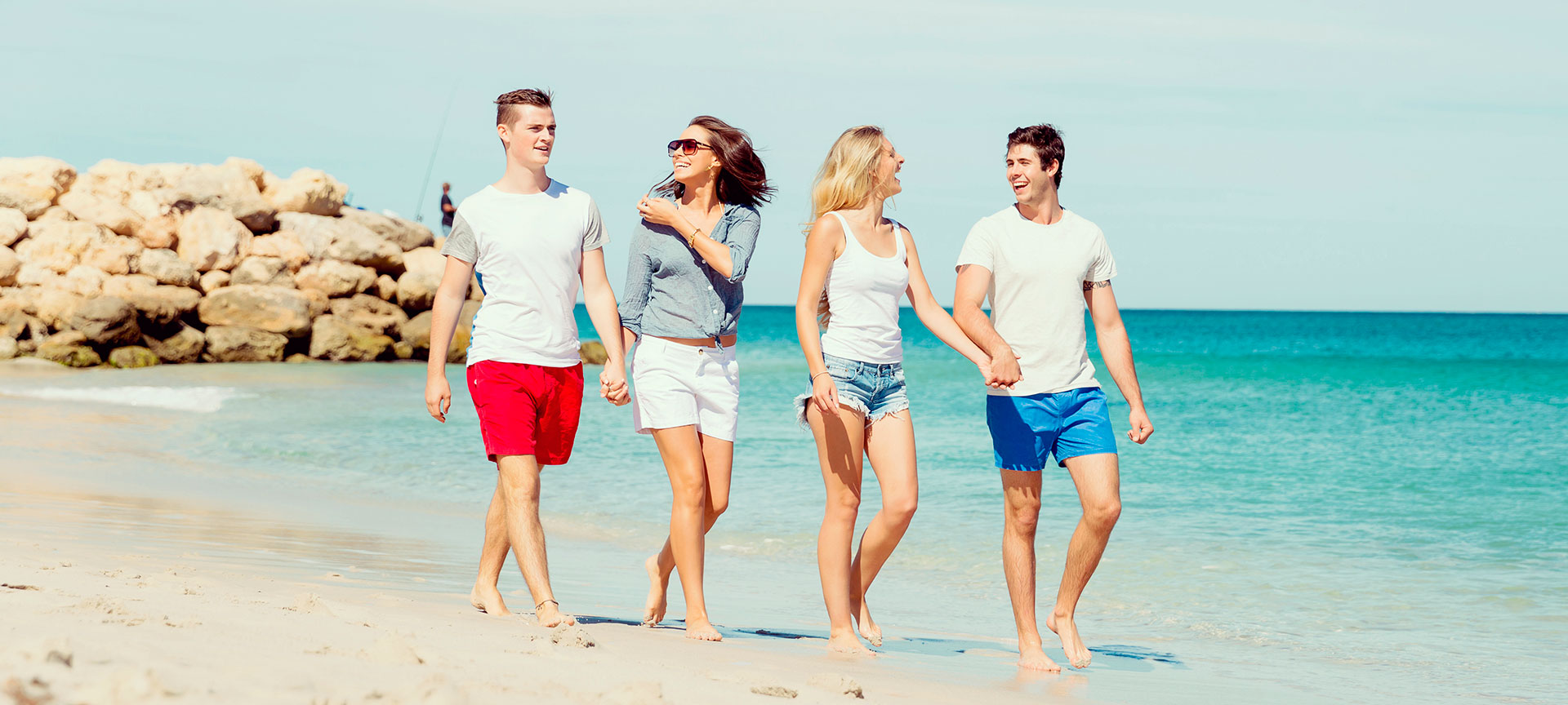 Group of friends on the beach