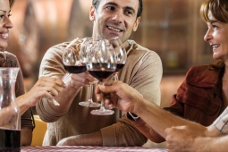 Tourists during a wine tasting