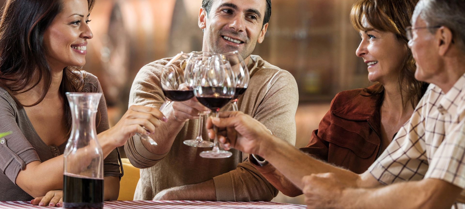 Tourists during a wine tasting