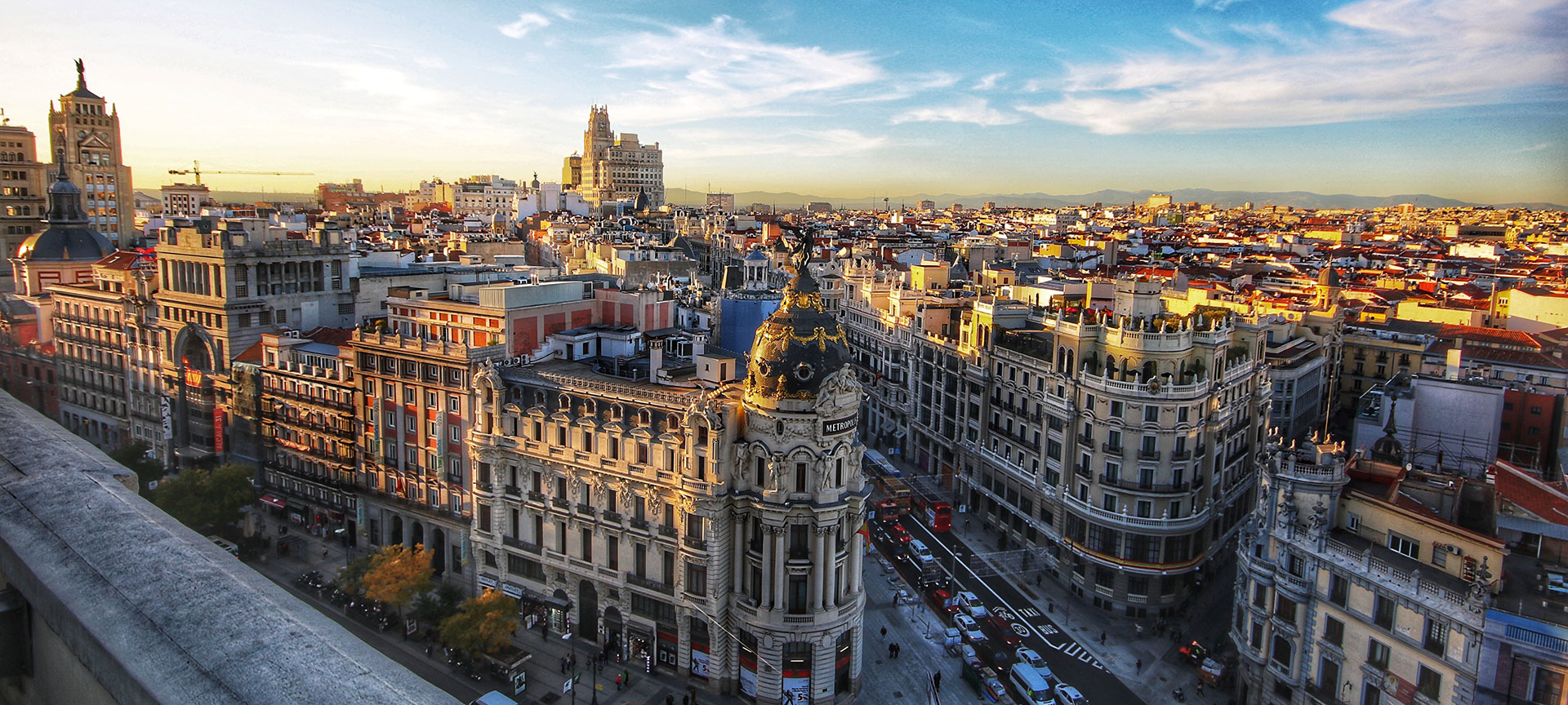 Blick auf die Gran Vía, Madrid