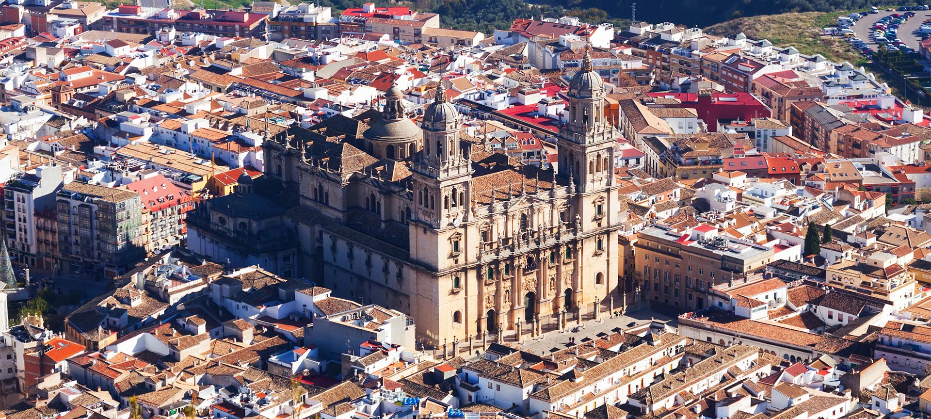 Vista aérea de la catedral de Jaén (Andalucía)