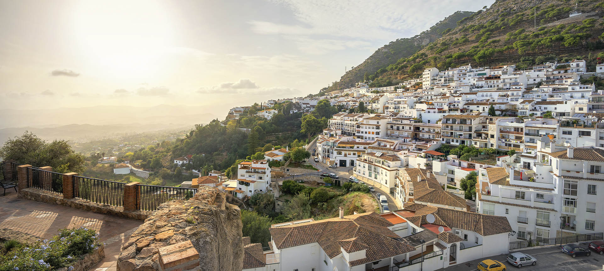Widok ogólny Mijas w Maladze (Andaluzja)