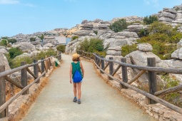 Tourist in the Torcal de Antequera, Malaga