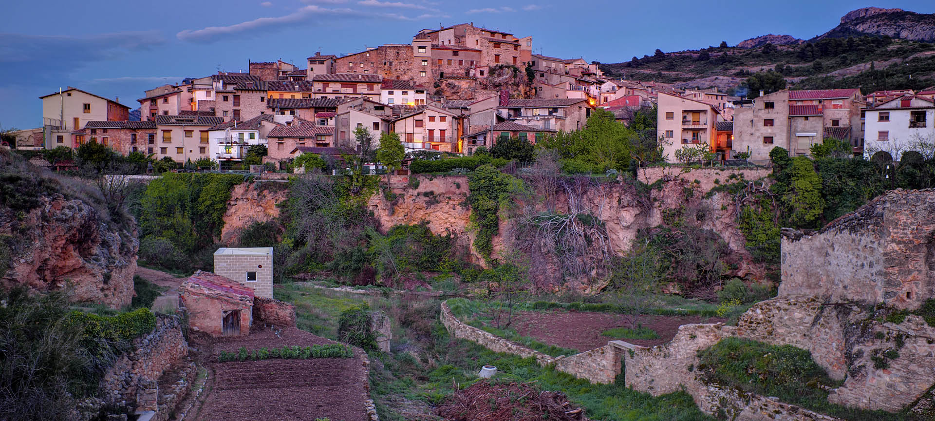 Vue panoramique de Beceite (province de Teruel, Aragon)
