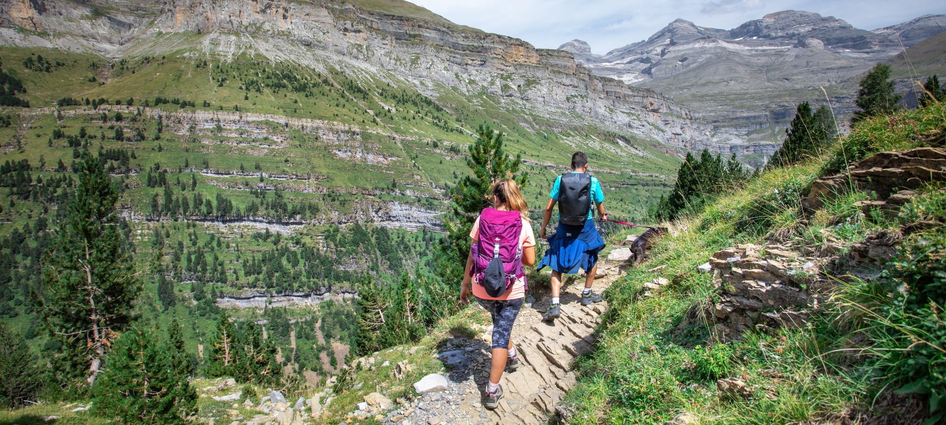 Hikers in Ordesa y Monte Perdido National Park in Aragon