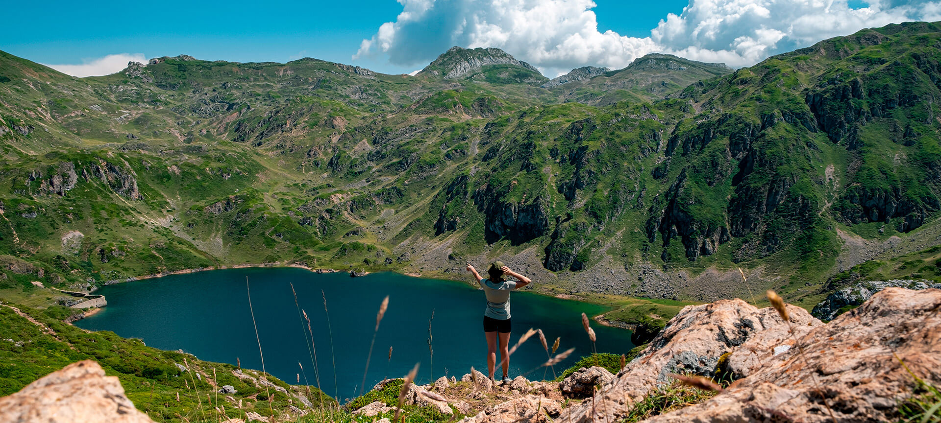 A person looking at Lake Calabazosa in the Somiedo Natural Park