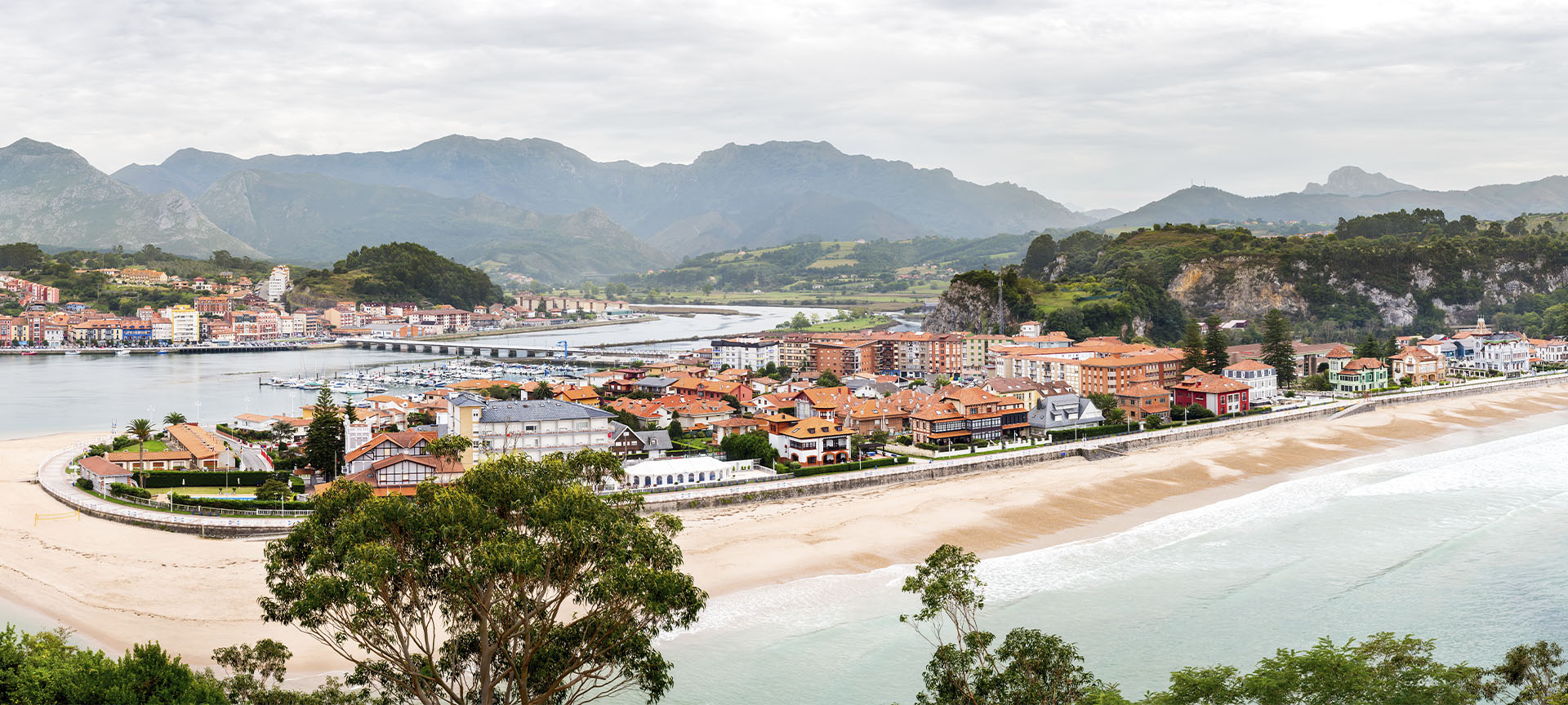 Panoramic view of Ribadesella in Asturias