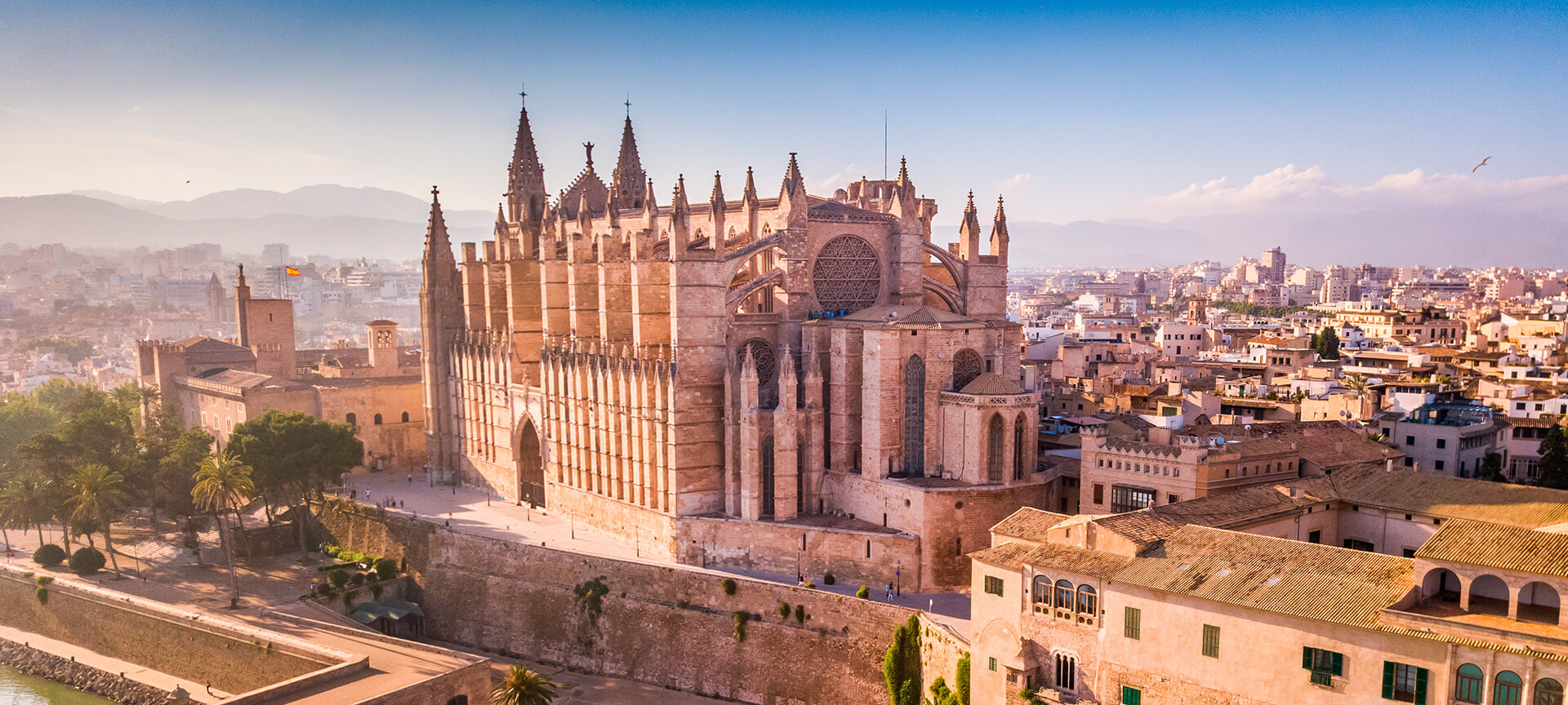 La Seu, Kathedrale von Palma, Luftaufnahme La Seu, Kathedrale von Palma, Luftaufnahme