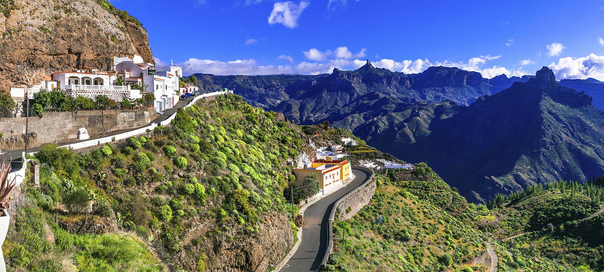 Vista panorâmica de Artenara (Gran Canária, Ilhas Canárias)