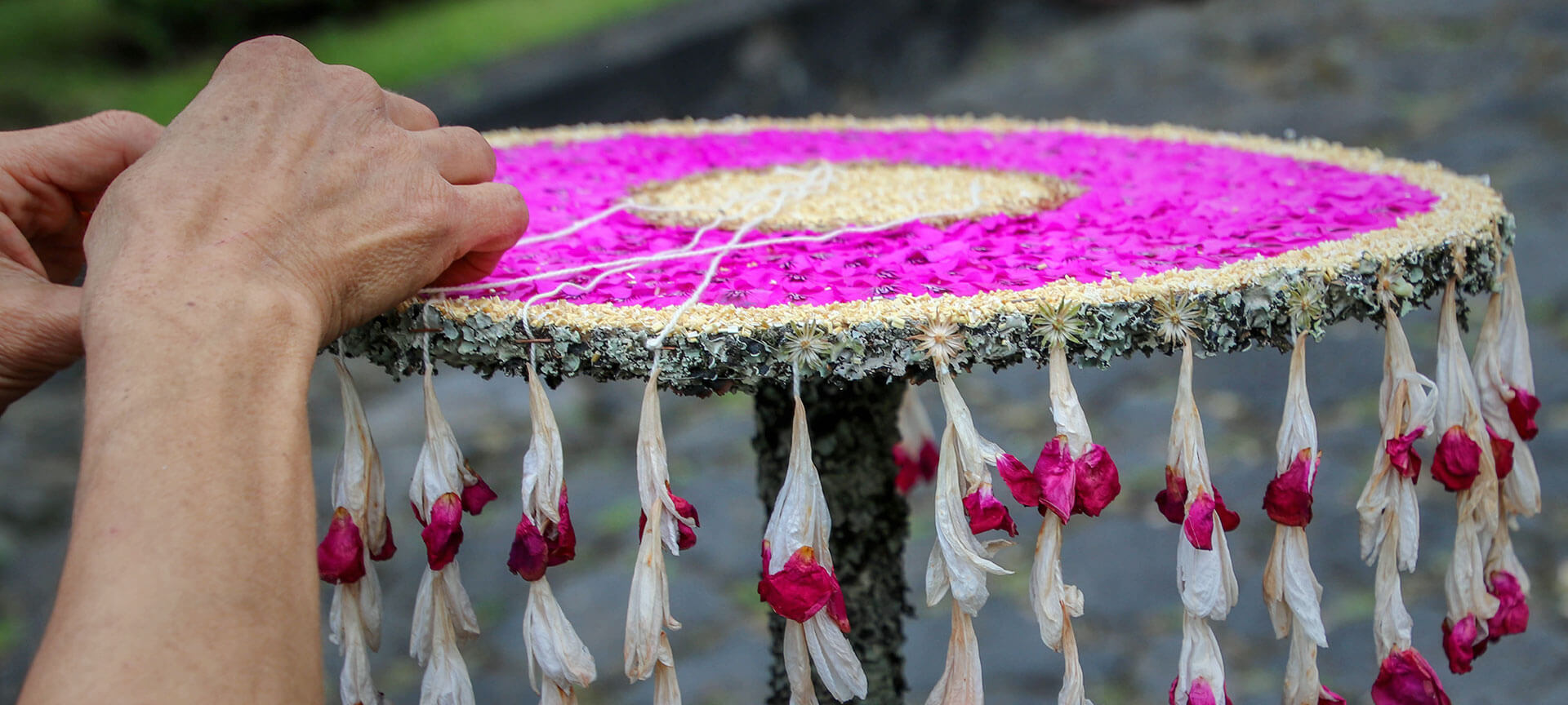 Detalle de adorno del Corpus Christi en la isla de La Palma, Islas Canarias