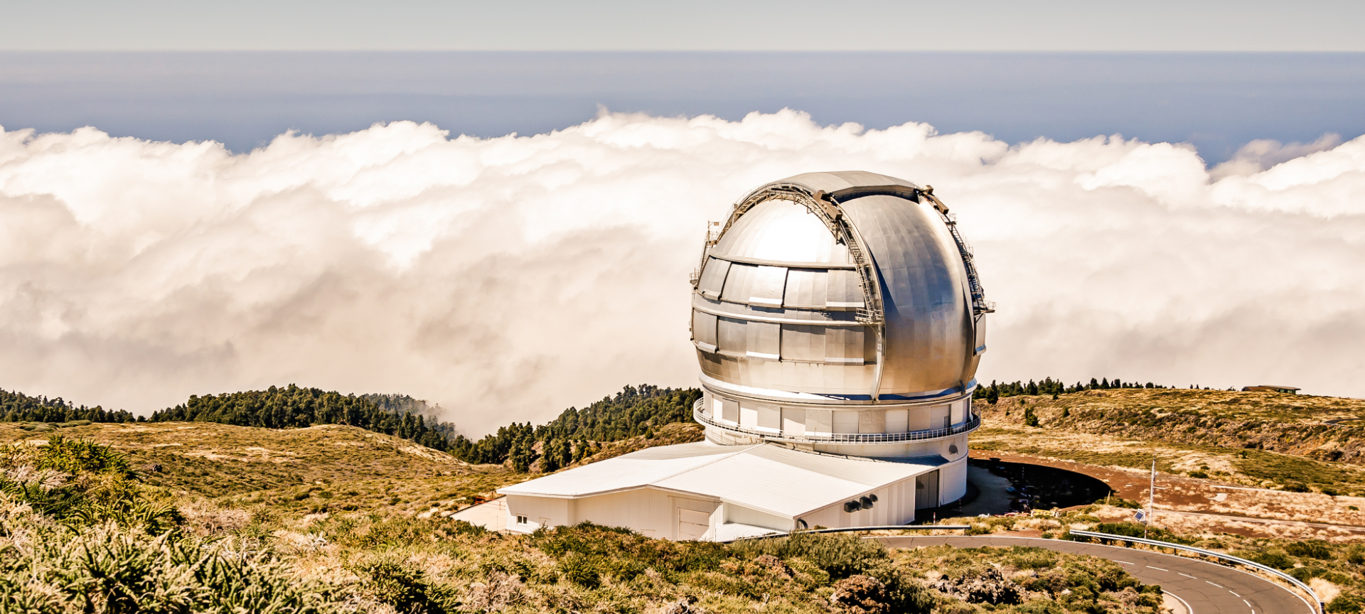 Vista desde el Observatorio Astrofísico Roque de Los Muchachos en La Palma, Islas Canarias