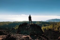 Tourist taking in the views in Tenerife