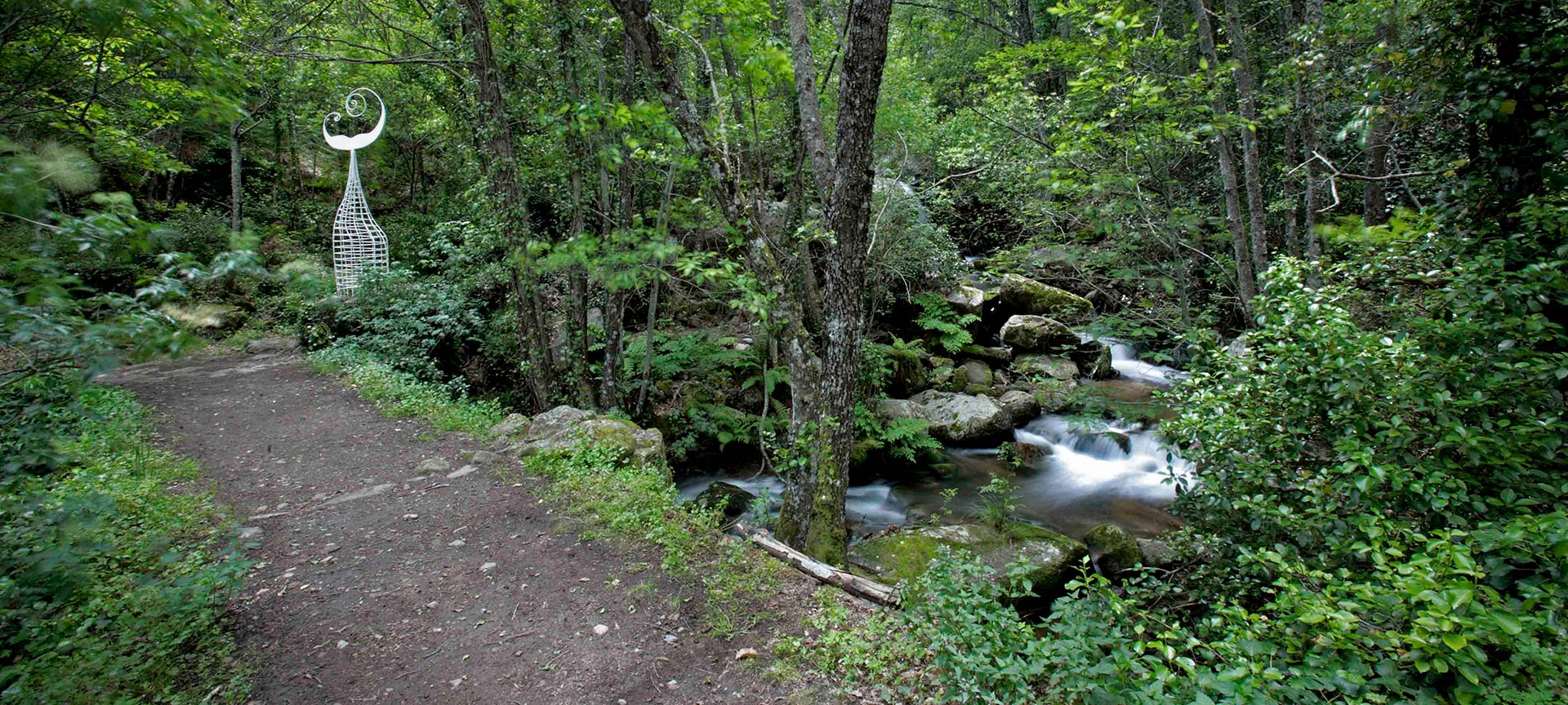 The sculpture "Camino del Agua" (The Water Path) in the Las Batuecas-Sierra de Francia Nature Reserve. Salamanca