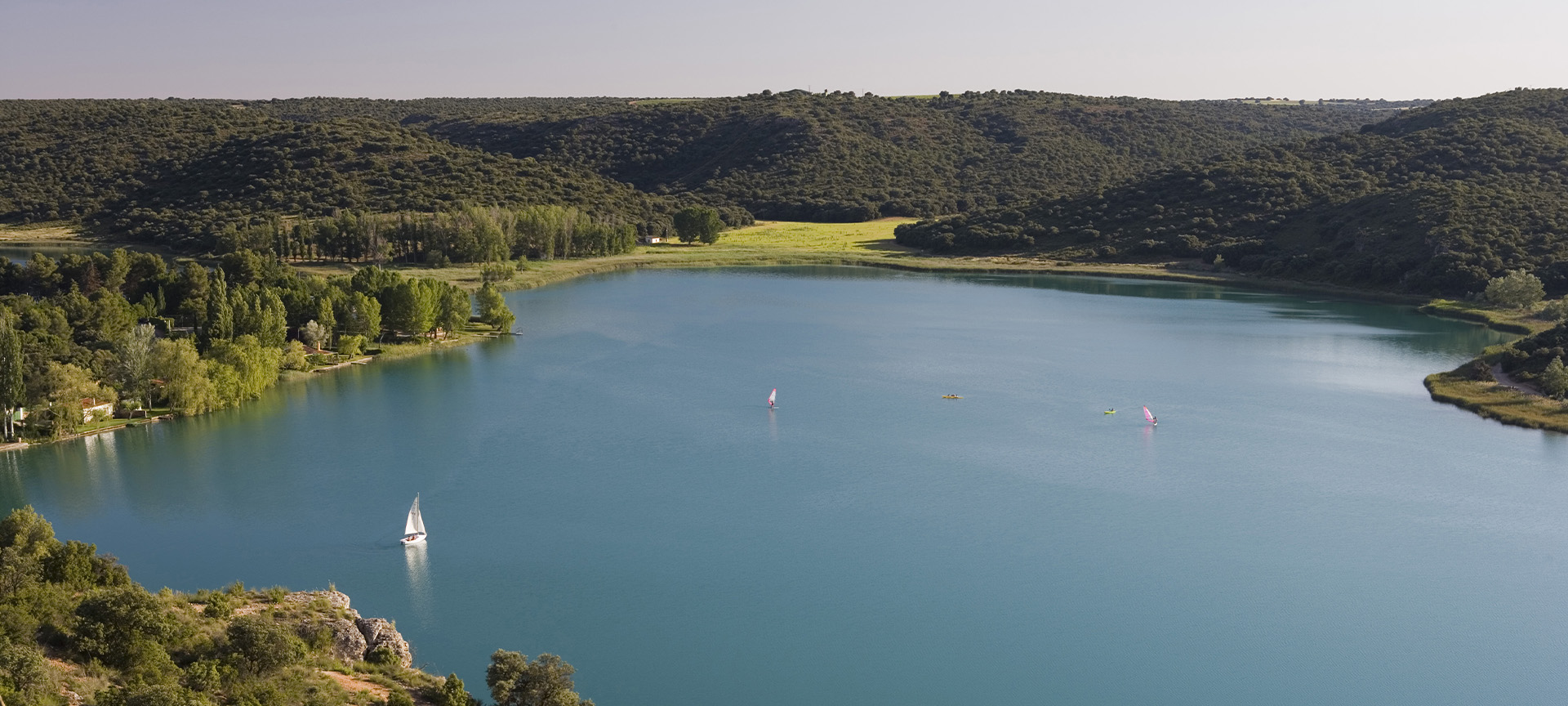 Panoramic view of the Ruidera Lagoons in Ciudad Real (Castilla-La Mancha)
