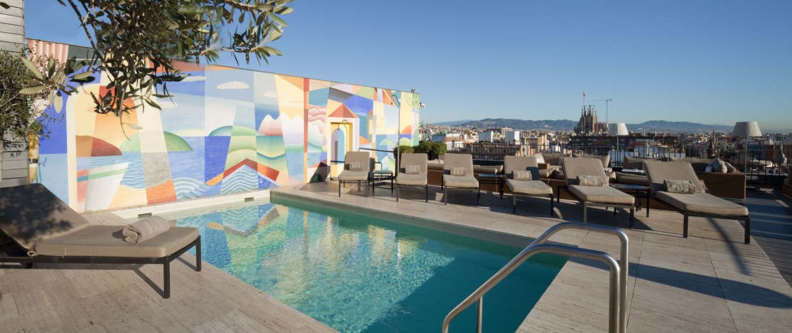 Terrace at the Hotel Majestic in Barcelona