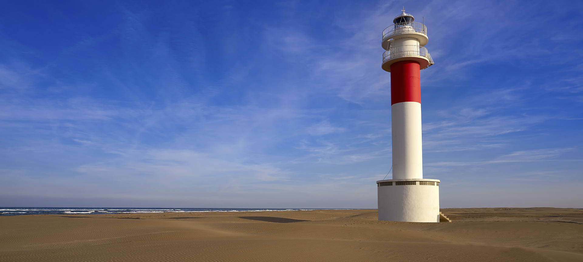 Faro del Fangar, a Deltebre (Tarragona, Catalogna)