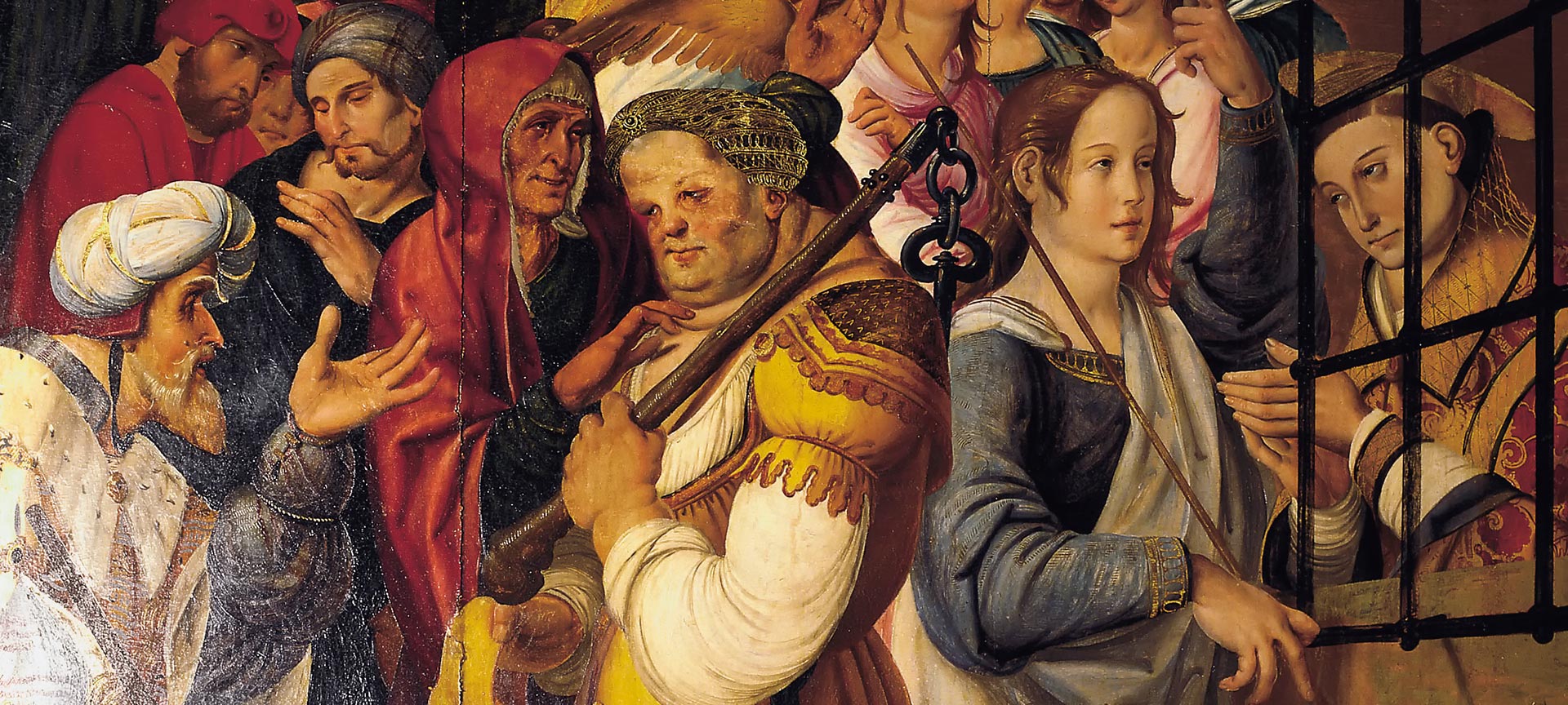 Detailansicht des Zentralbereichs des Werks »Sant Feliu in Gefangenschaft«. Öl auf Leinwand. Kunstmuseum. Girona