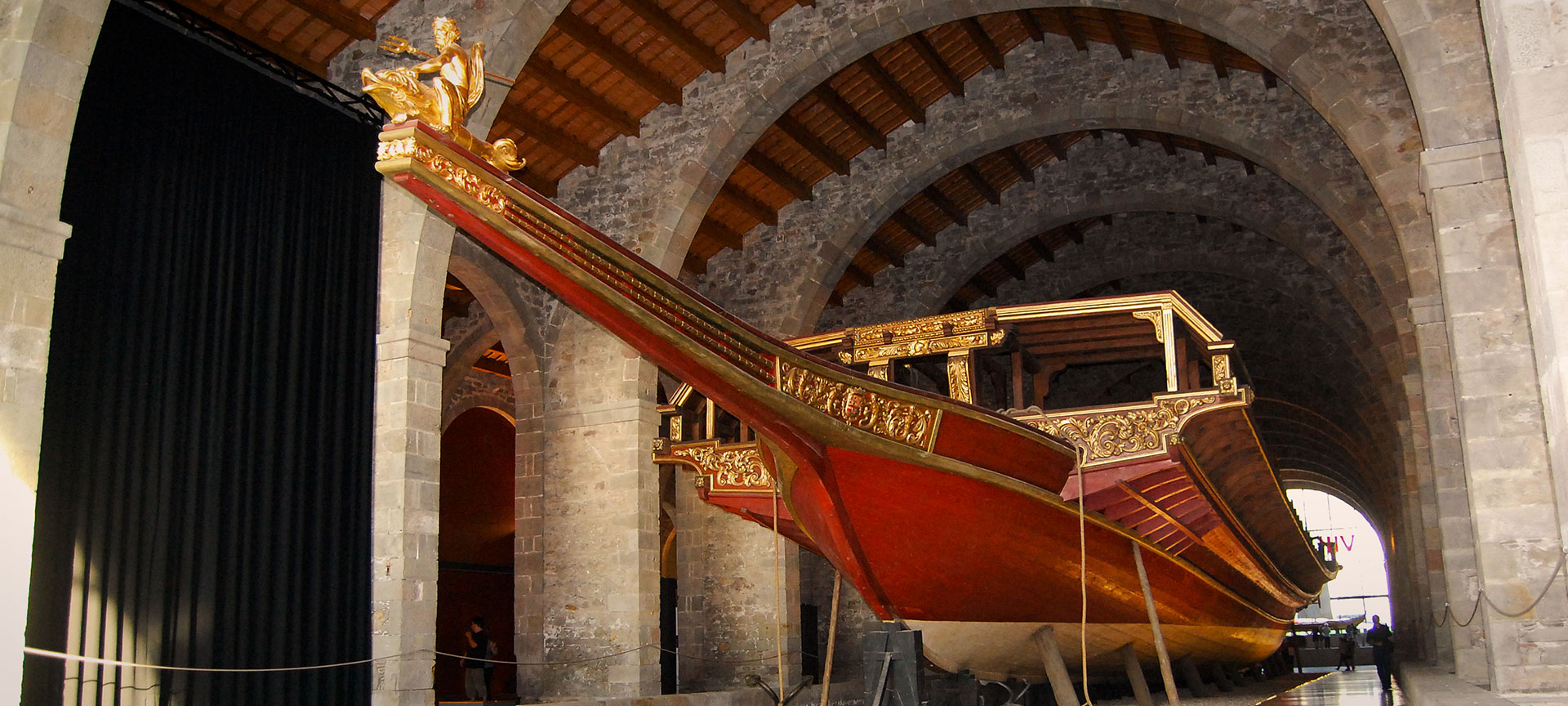 Caravel at the Maritime Museum in Barcelona.