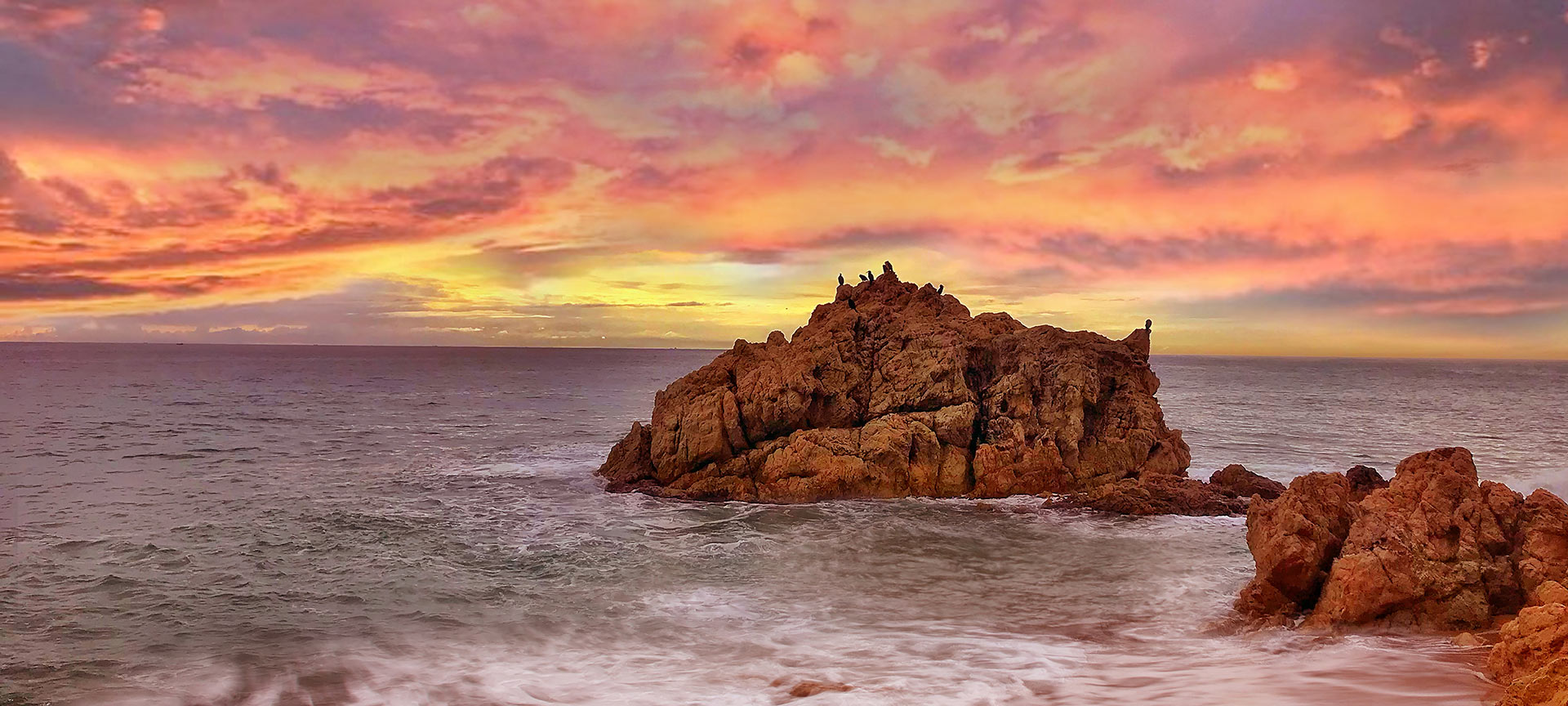"Roca Grossa at Las Rocas beach in Calella "