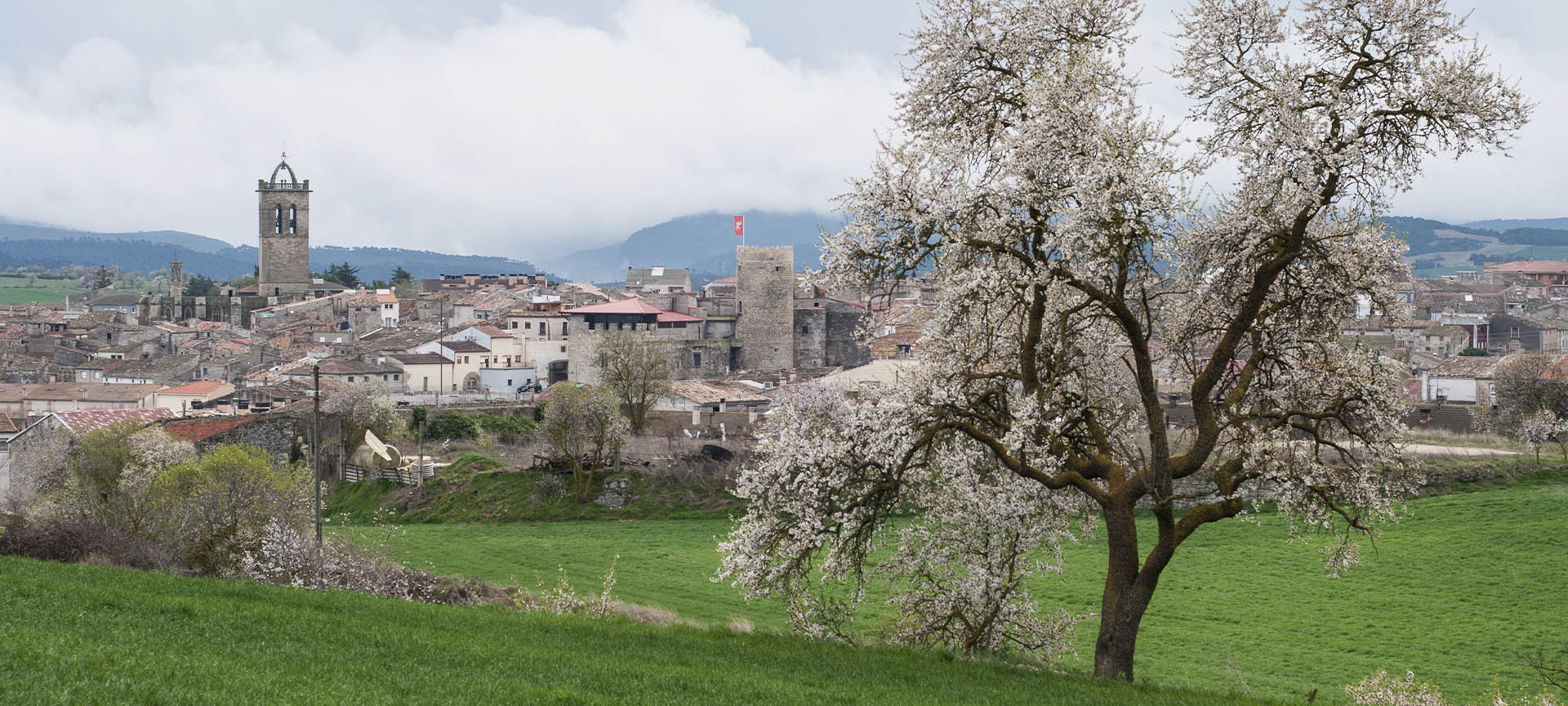 Widok na Santa Coloma de Queralt (prowincja Tarragona, Katalonia)