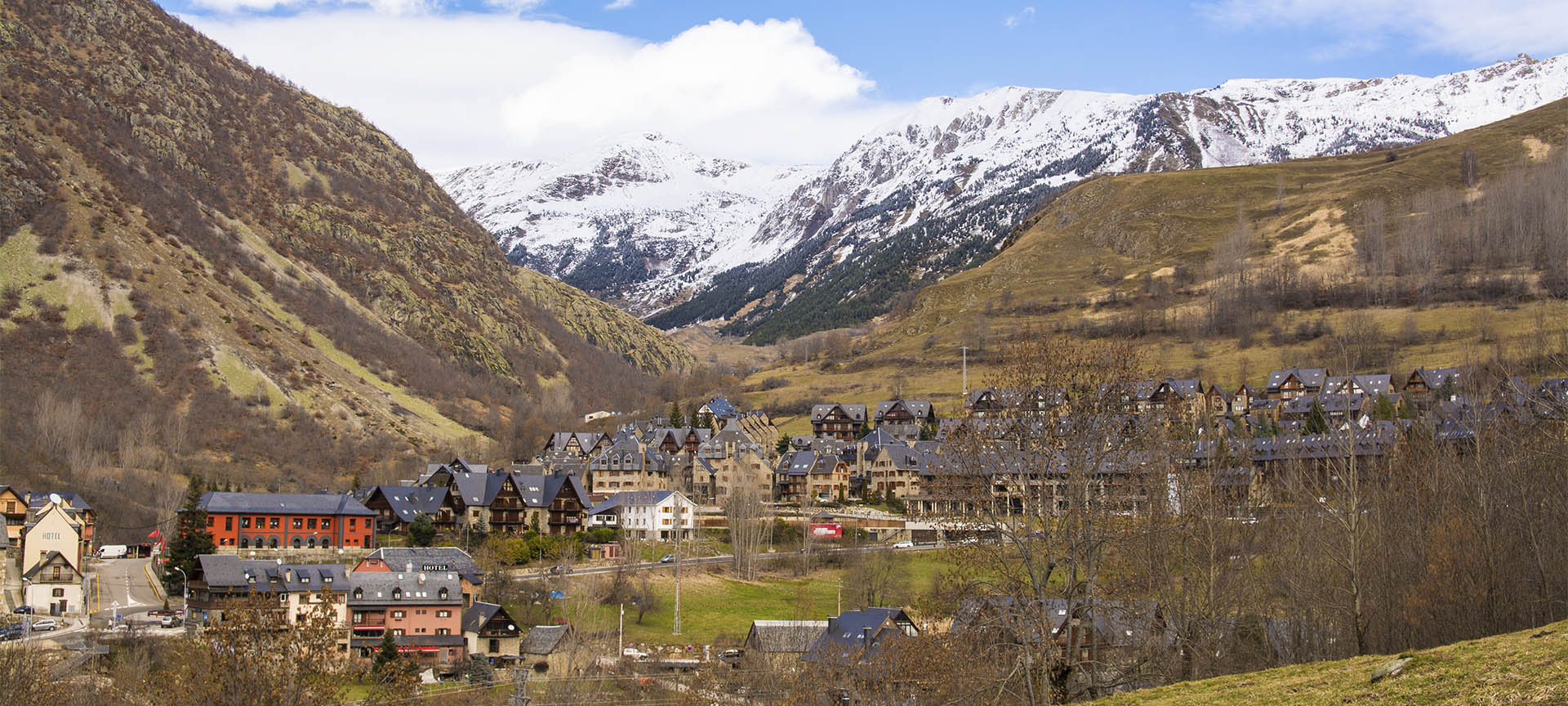 Vista panorámica de Vielha (Lleida, Cataluña)
