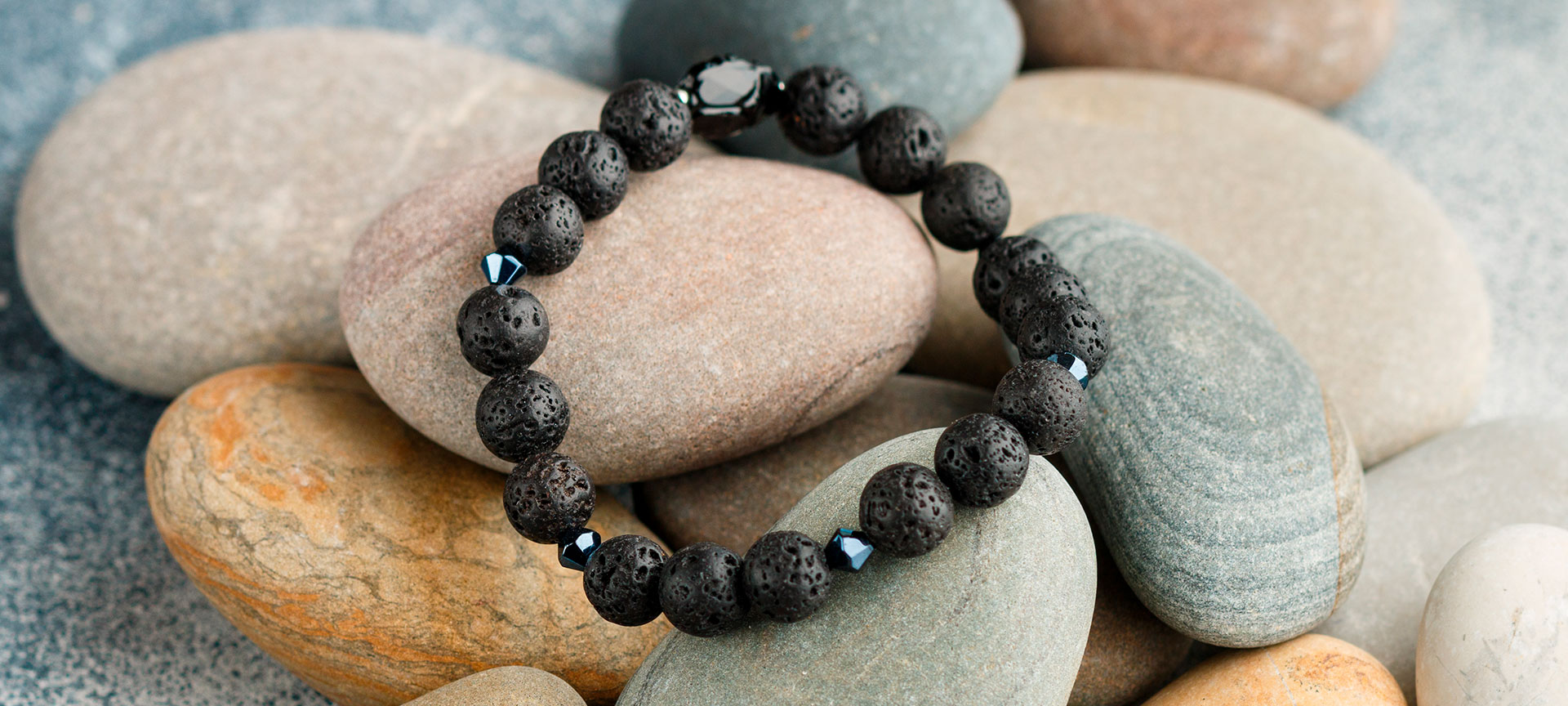 Volcanic lava bracelet