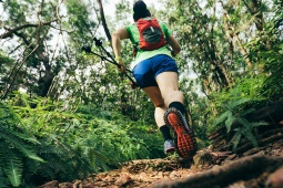 Woman trail running