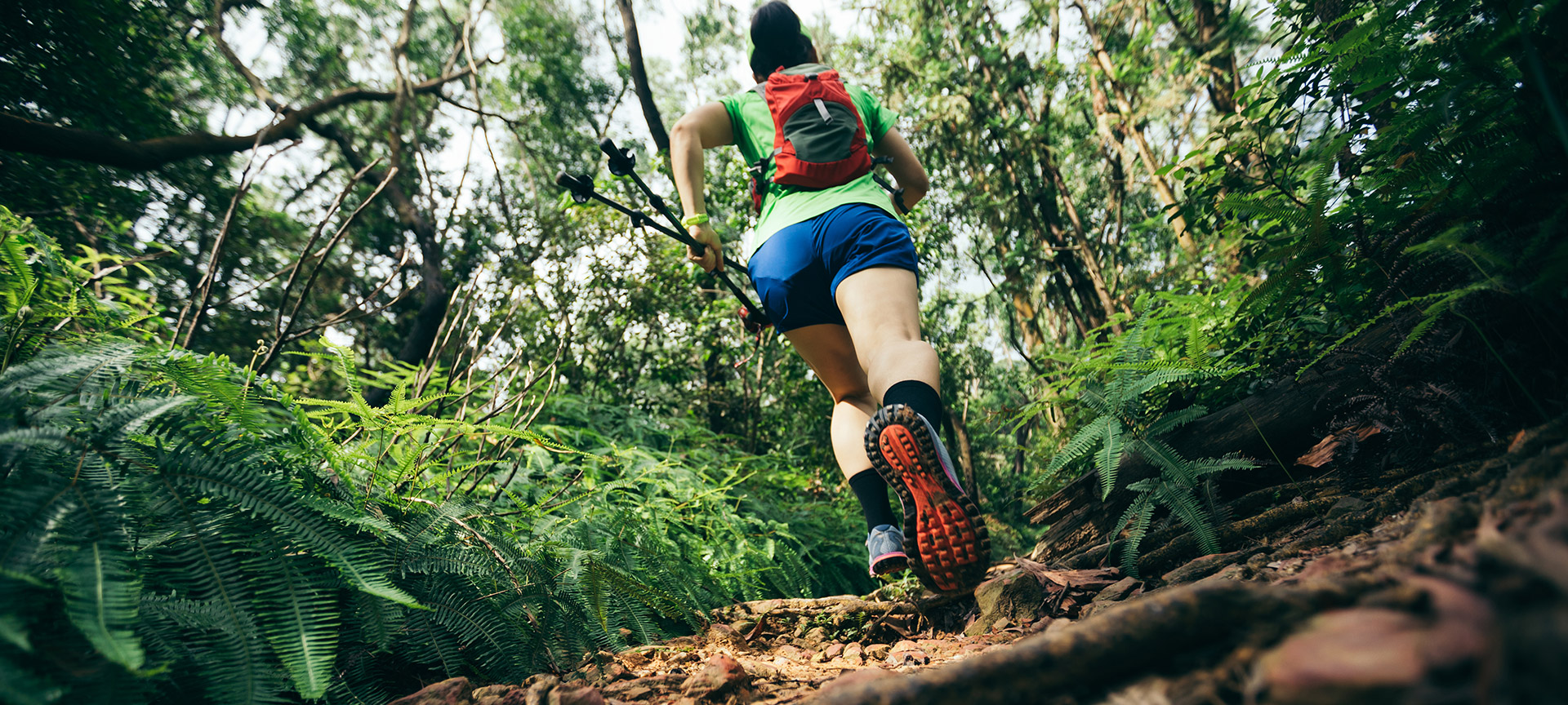 Woman trail running
