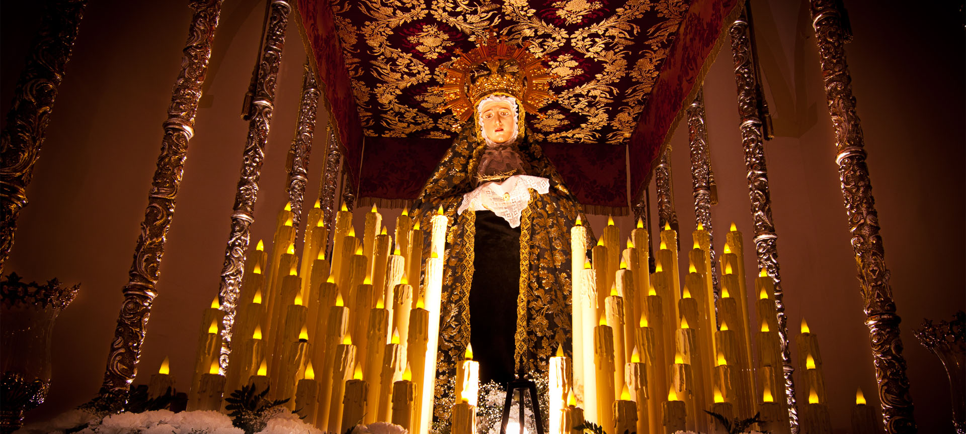 Sculpture of the Virgin of Sorrows during Easter in Calahorra (La Rioja)