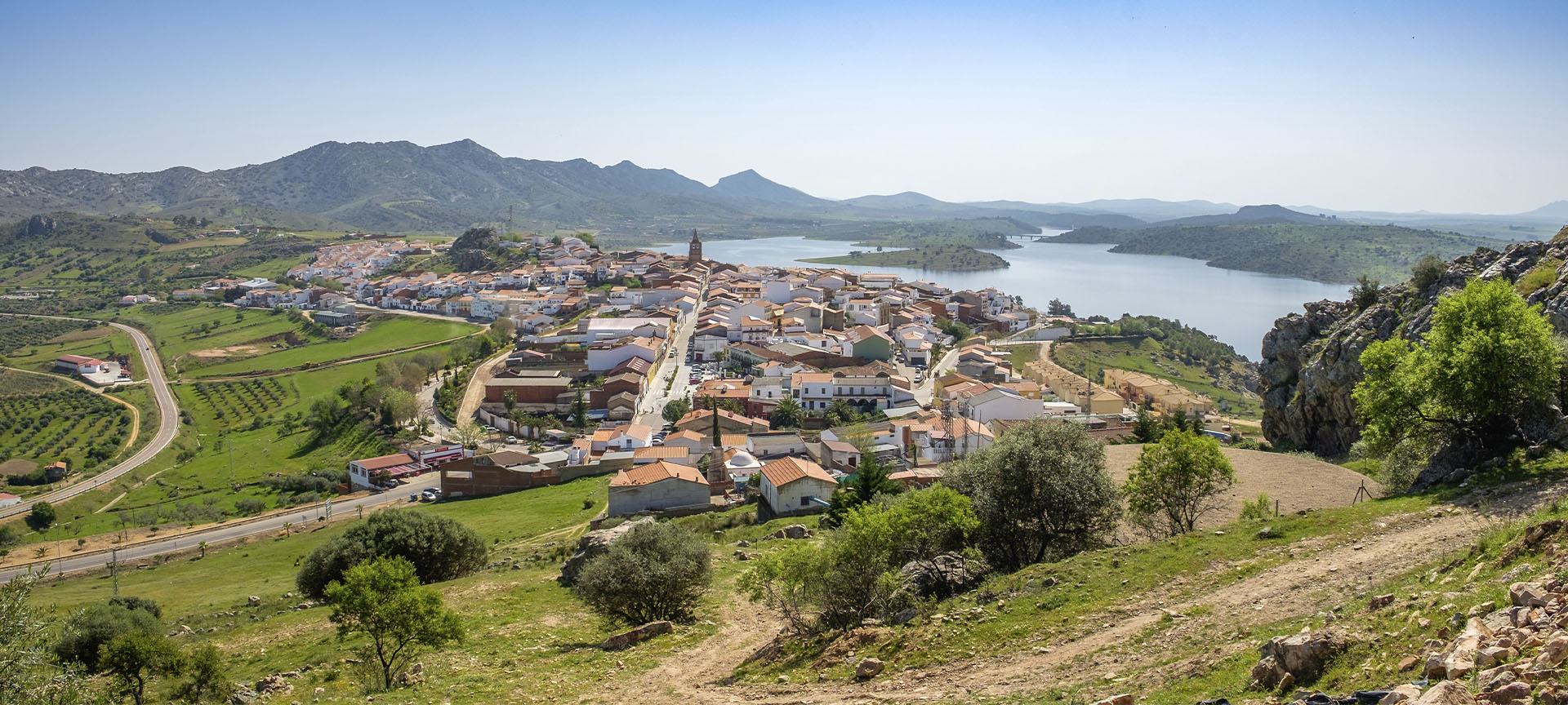 Vue panoramique d’Alange (province de Badajoz, Estrémadure)