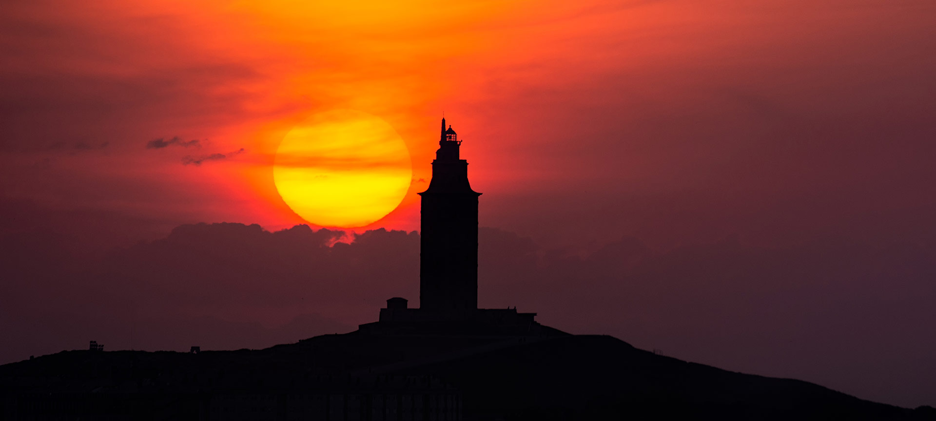 The Tower of Hercules at sunset, Galicia