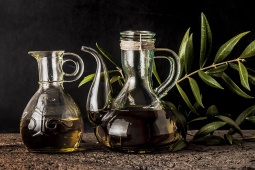 Bottles of olive oil, a staple of Spanish cuisine