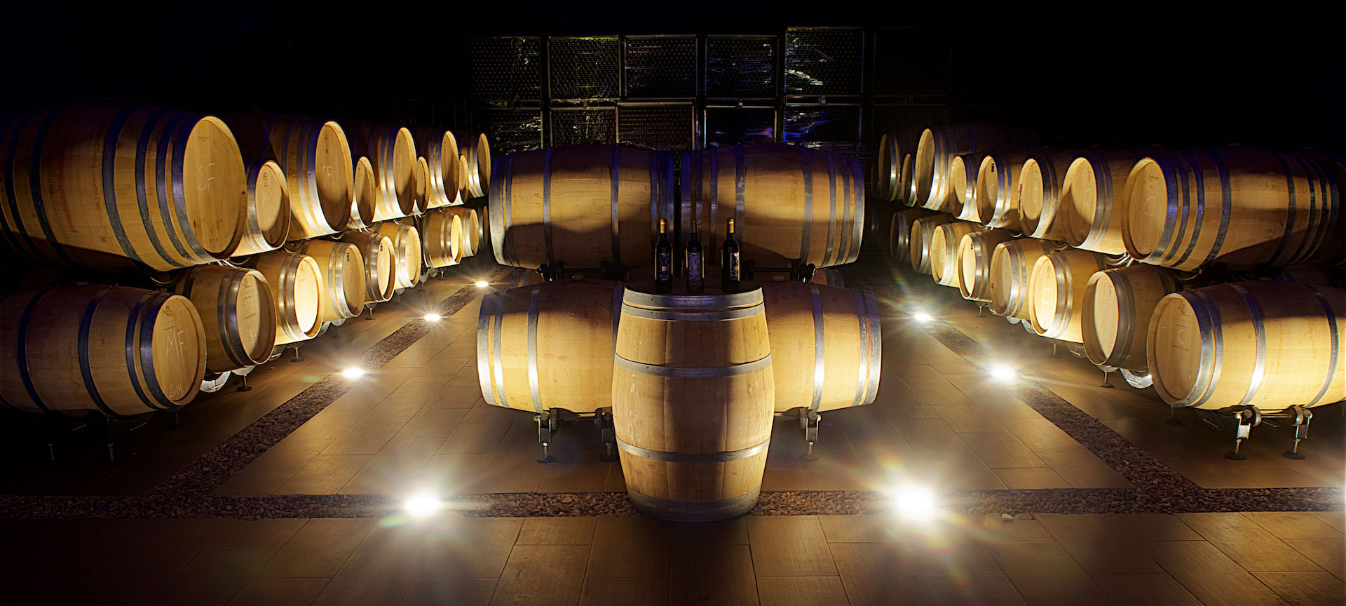 Barrels inside a winery on Madrid's Wine Route