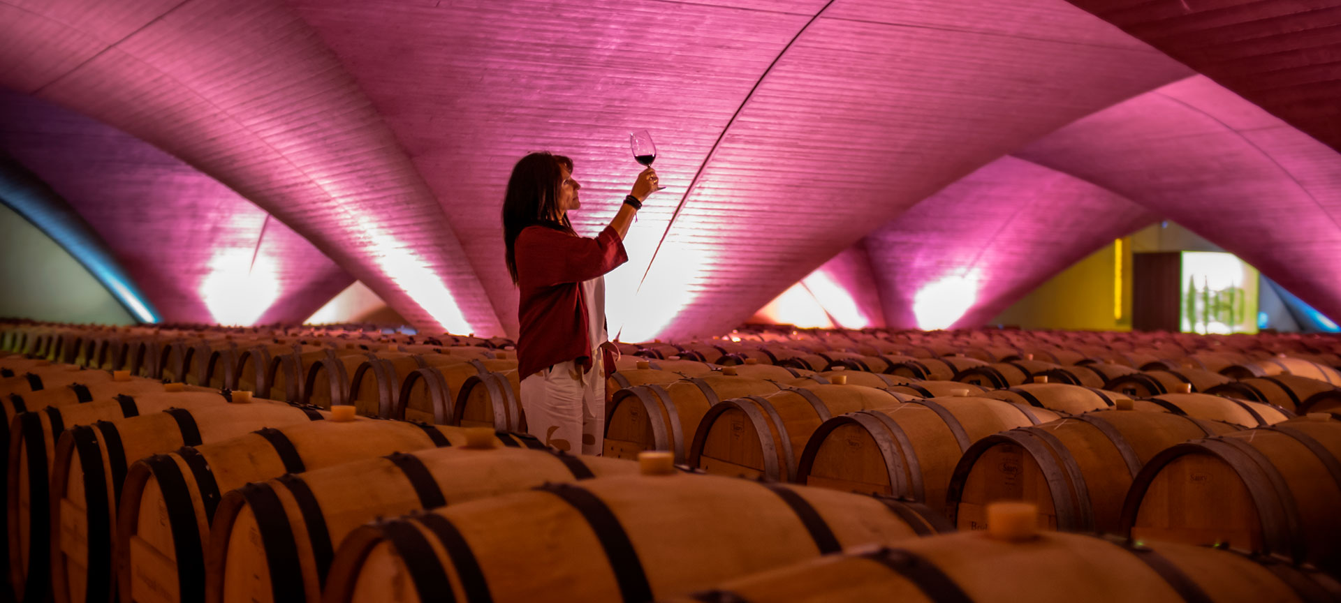 Woman with a glass of wine in her hand  