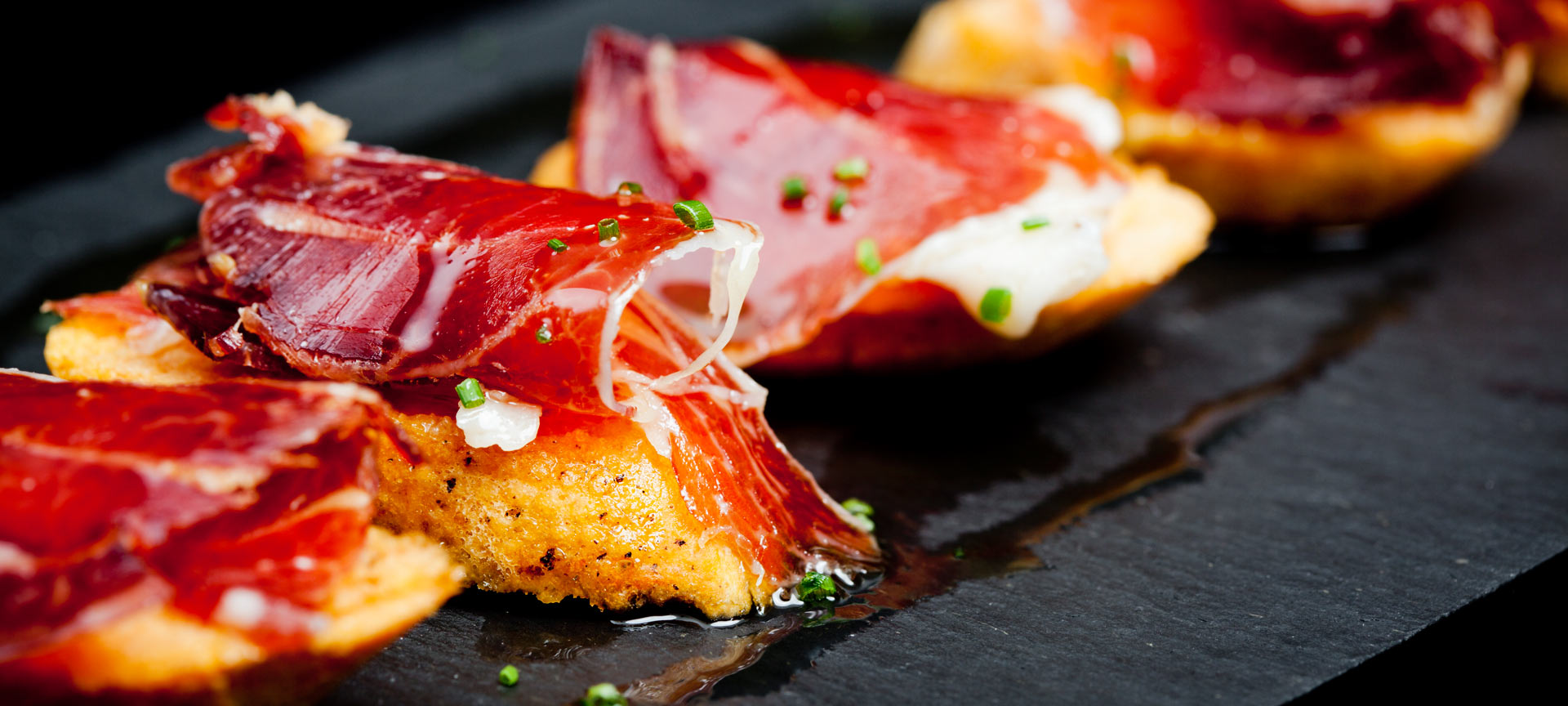 Cured ham tapa