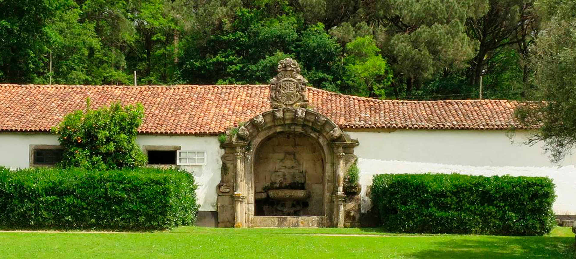 Ogrody Pazo de Santa Cruz w Ribadulla de Vedra, prowincja A Coruña, Galicja