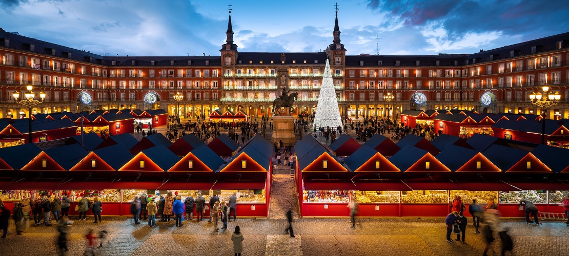 Christmas market in Madrid's Plaza Mayor