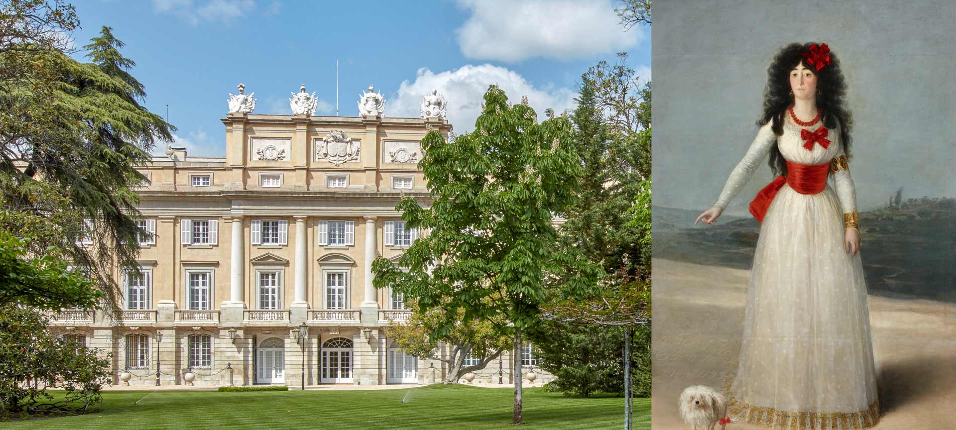   Gardens of the Liria Palace and Goya's portrait of the Duchess of Alba