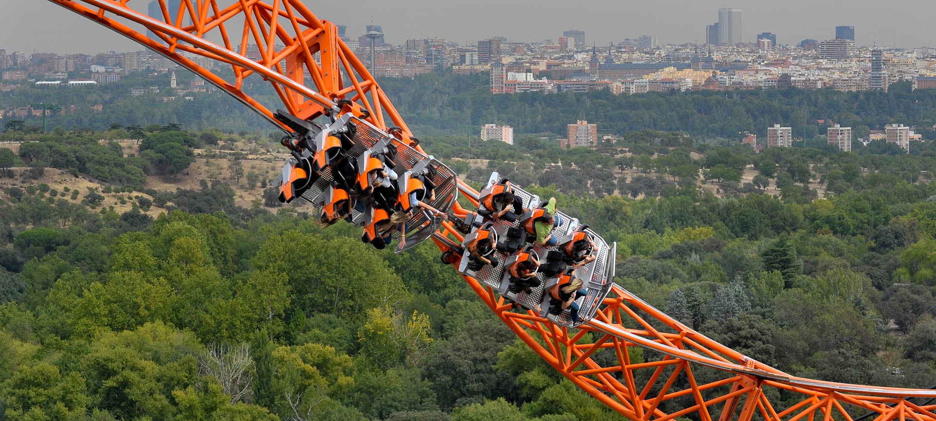Atração no Parque de Diversões de Madri