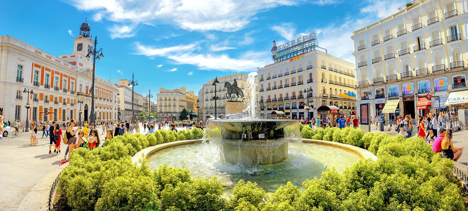 Teilansicht der Puerta del Sol Madrid
