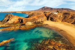 Plaża Papagayo na południu Lanzarote, Wyspy Kanaryjskie