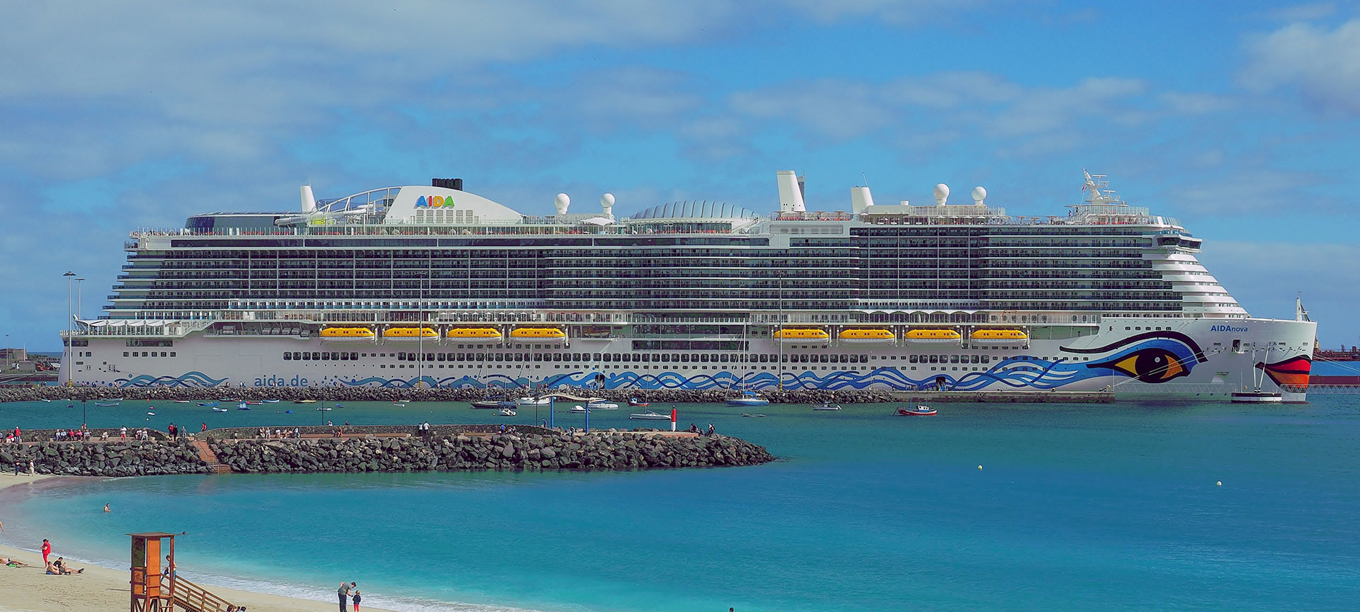 Cruise ship in Puerto Rosario, Fuerteventura