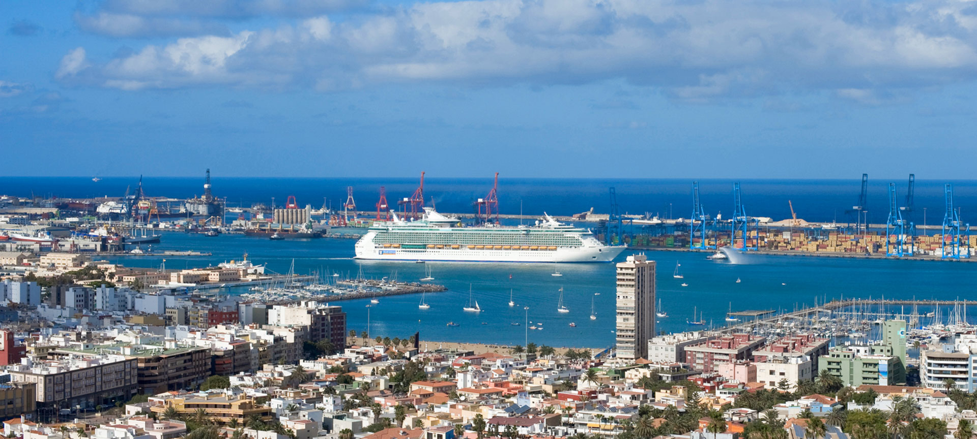 Cruise ship at the port of Las Palmas
