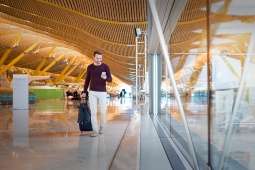 Tourist at Madrid airport
